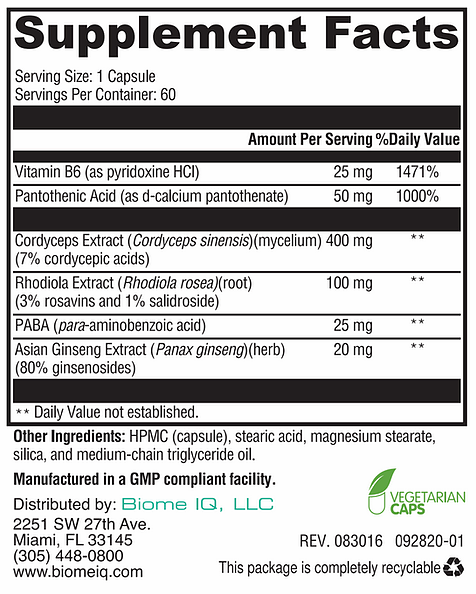 Adrenal Balance is designed to support the adrenal system by improving the body’s apoptogenic response and supporting adrenal hormone production. The formula combines high quality apoptogenic herbs with key B vitamins which helps manage your bodies response to stress and supports proper adrenal functioning. Adrenal health influences thyroid function. The thyroid relies on Cortisol to work efficiently. Maintaining adrenal health can help improve thyroid health.