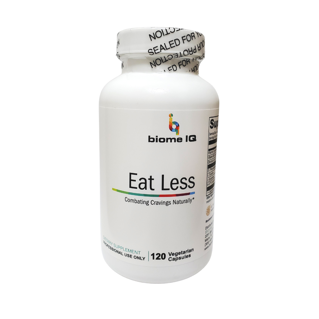 Eat Less improves mood, increases energy, and helps control appetite, fat, and carbohydrate cravings. Eat Less uses essential amino acids to support neurotransmitter production and combat cravings naturally. Amino acids power the nervous system, they help keep appetite, emotions, sleep, and cognitive performance regulated. For example, Eat Less uses, 5HTP, which is a precursor to Serotonin, meaning it helps regulate Serotonin and maintain healthy levels.