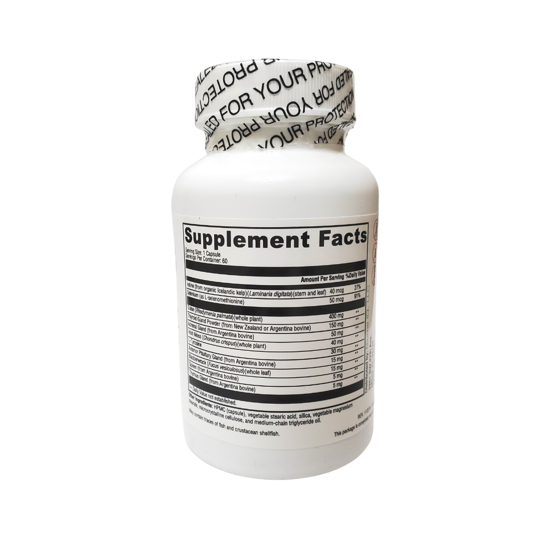 Thyro Boost is a blended formula mineral and herbal formula that supports healthy thyroid function. Having imbalanced thyroid hormones can create many uncomfortable symptoms such as: low energy, foggy brain, chronic fatigue, thinning hair, insomnia, anxiety, and mood swings. Thyro Boost combines amino acids, vitamins, minerals, and herbal extracts to support balanced thyroid hormones and improve thyroid health.