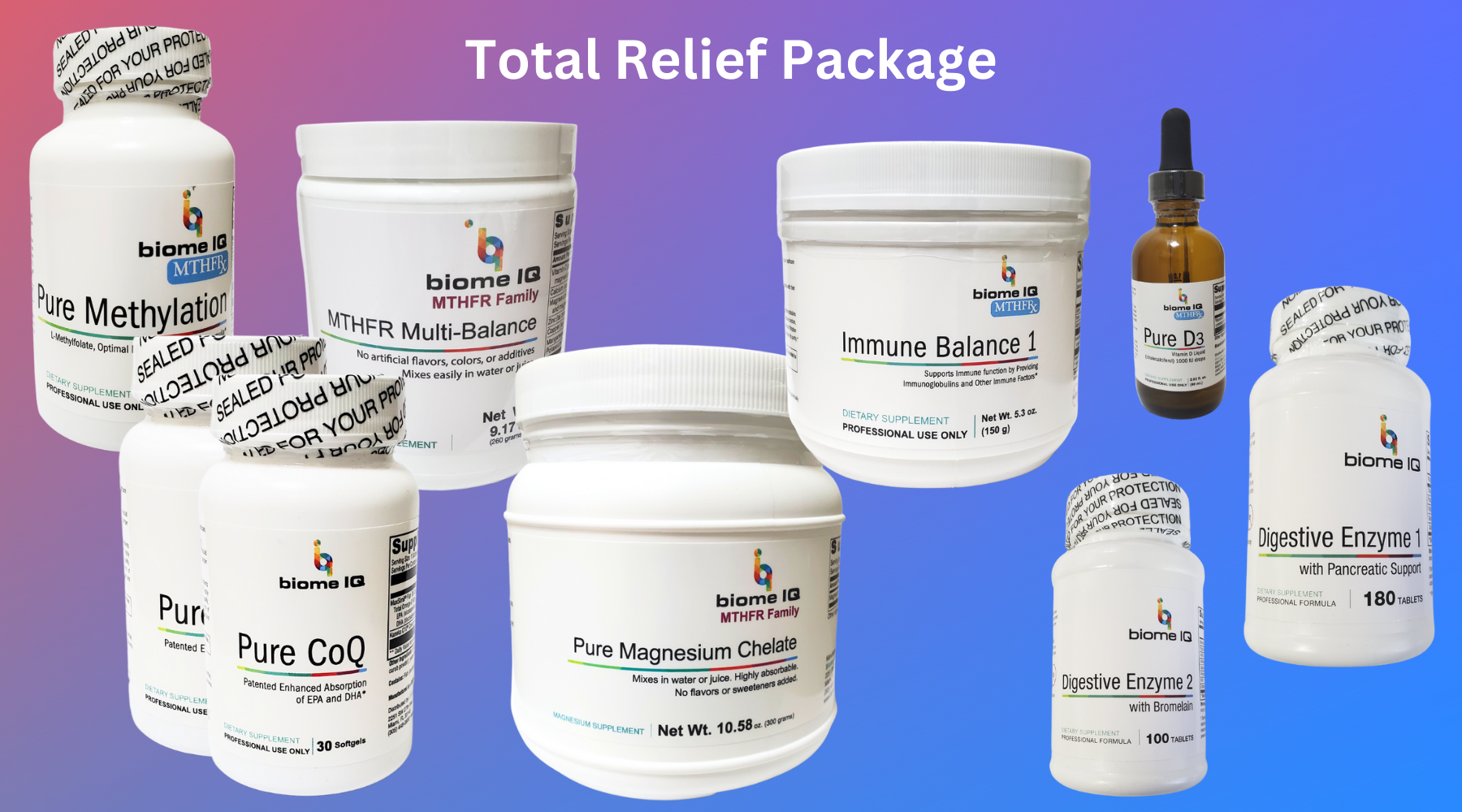 Total Relief Package (Multi-Balance, PM, P-COQX2, IB1, P-D3, DE1, DE2, PM-Chelate) 10% Discount