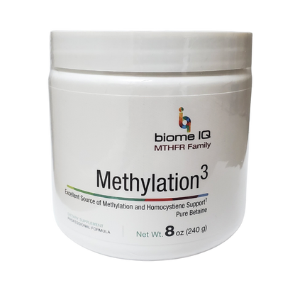 Methylation3 is one of the best methyl donors for people with MTHFR if they also have elevated homocysteine and/or COMT mutation(s). This powder easily mixes into any cold liquid and has no flavor, texture or odor.    Methylation3  is designed for MTHFR/COMT symptoms including anxiety, mood swings, irritability and depression