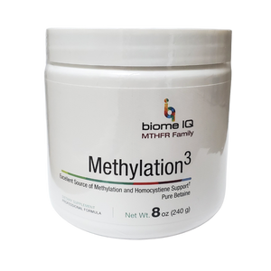 Methylation3 is one of the best methyl donors for people with MTHFR if they also have elevated homocysteine and/or COMT mutation(s). This powder easily mixes into any cold liquid and has no flavor, texture or odor.    Methylation3  is designed for MTHFR/COMT symptoms including anxiety, mood swings, irritability and depression